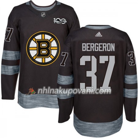 Boston Bruins Dresy Patrice Bergeron 37 1917-2017 100th Anniversary Adidas Černá Authentic - Pánské